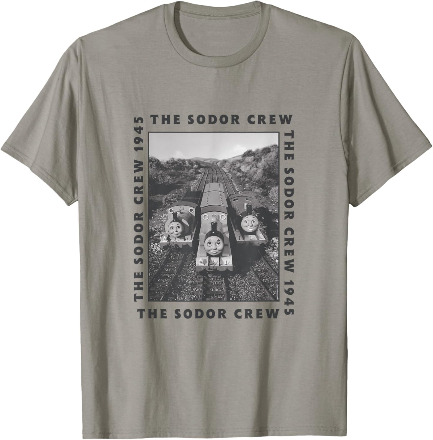Thomas & Friends - The Sodor Crew Black and White Photo T-Shirt - T-Shirt | Sand