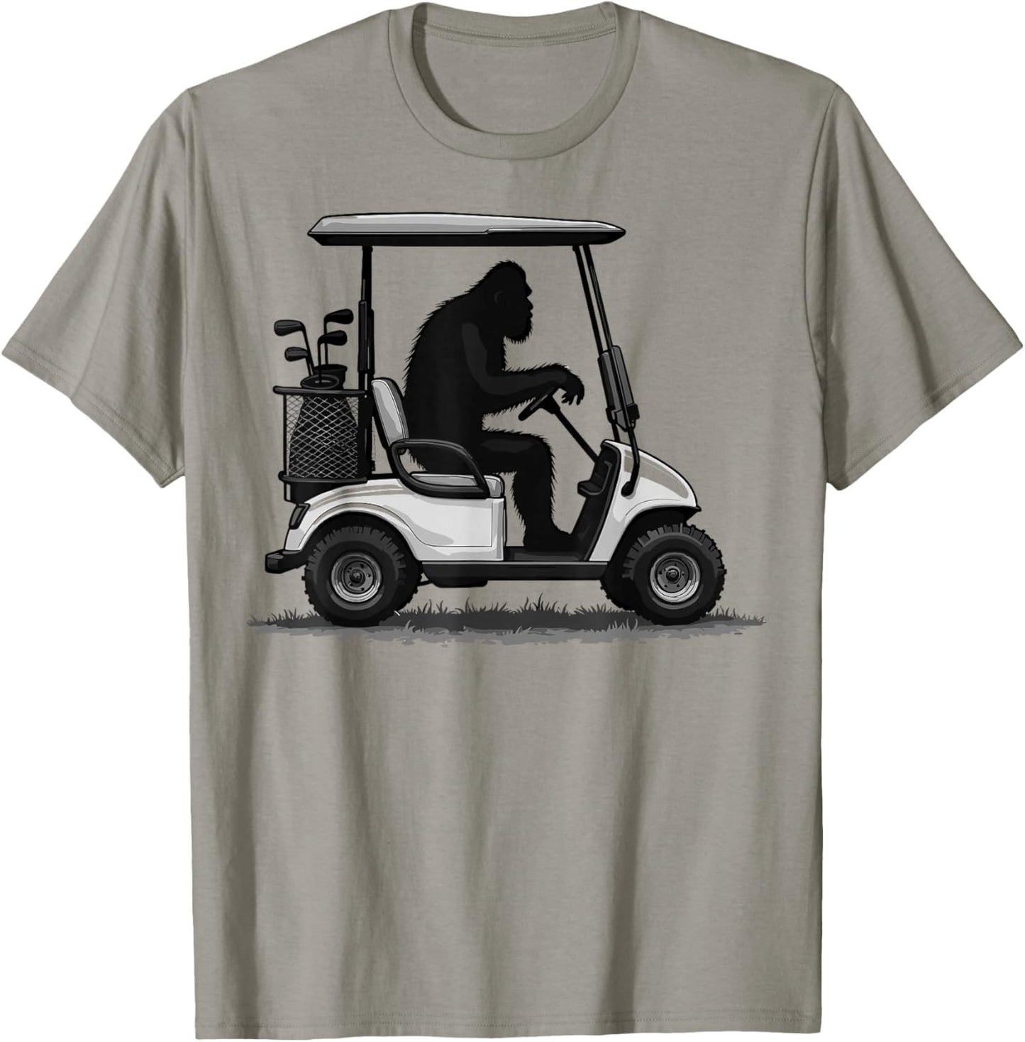 Golf Cart Sasquatch Players Golfer Golfing Golf Player T-Shirt - T-Shirt | Sand