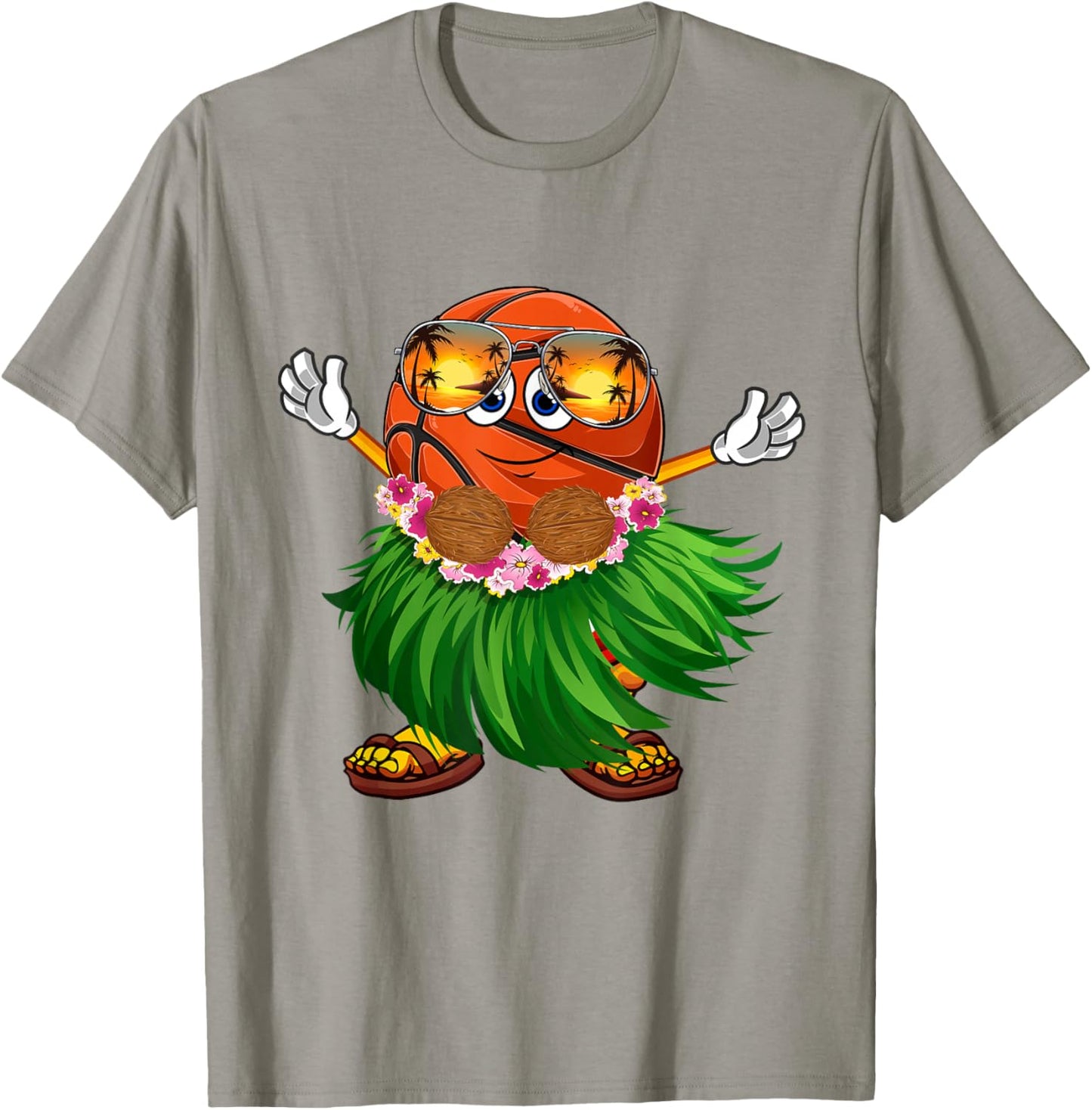 Cute Hawaiian Basketball Ball Tropical Beach Summer Vacation T-Shirt - T-Shirt | Sand