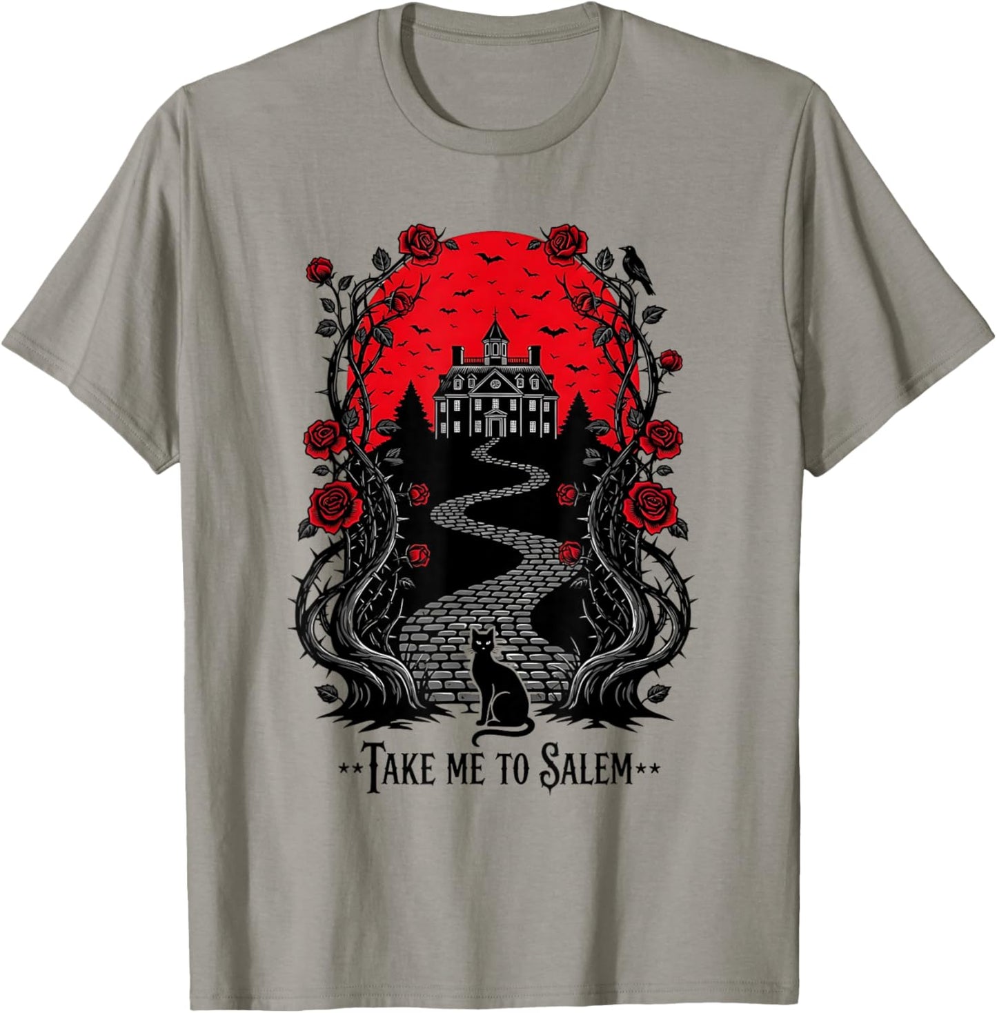 Take Me to Salem Witchy Halloween Cat Design T-Shirt - T-Shirt | Sand