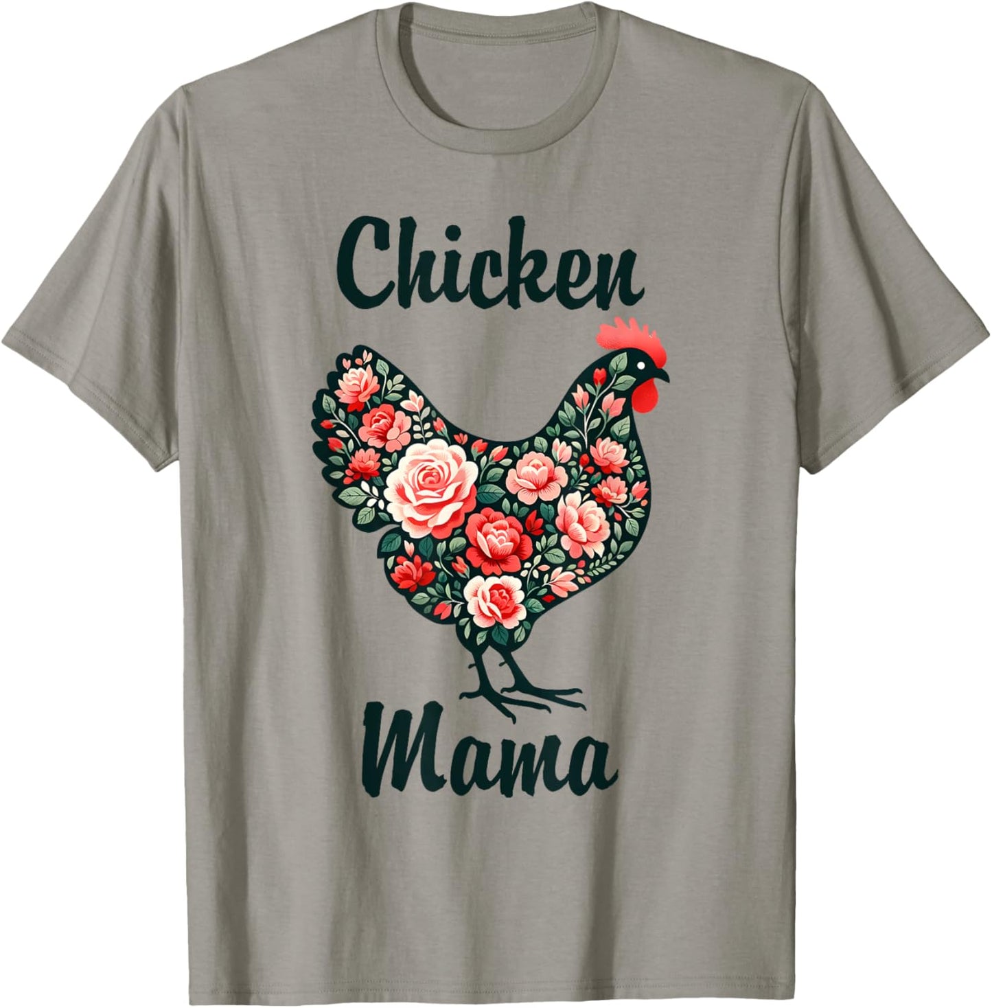 Mother's Day Funny Mom Cute Floral Mama Chicken Lover T-Shirt - T-Shirt | Sand