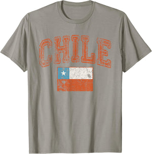 Vintage Retro Faded Chile Flag Chilean Pride T-Shirt - T-Shirt | Sand