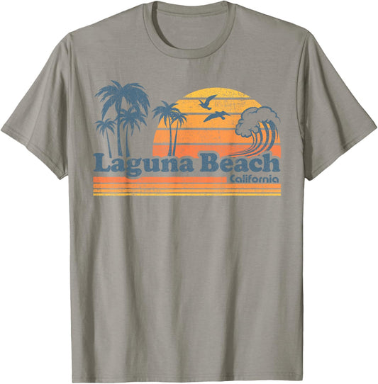 Laguna Beach California Vacation Cute Vintage Cali 70s Retro T-Shirt - T-Shirt | Sand