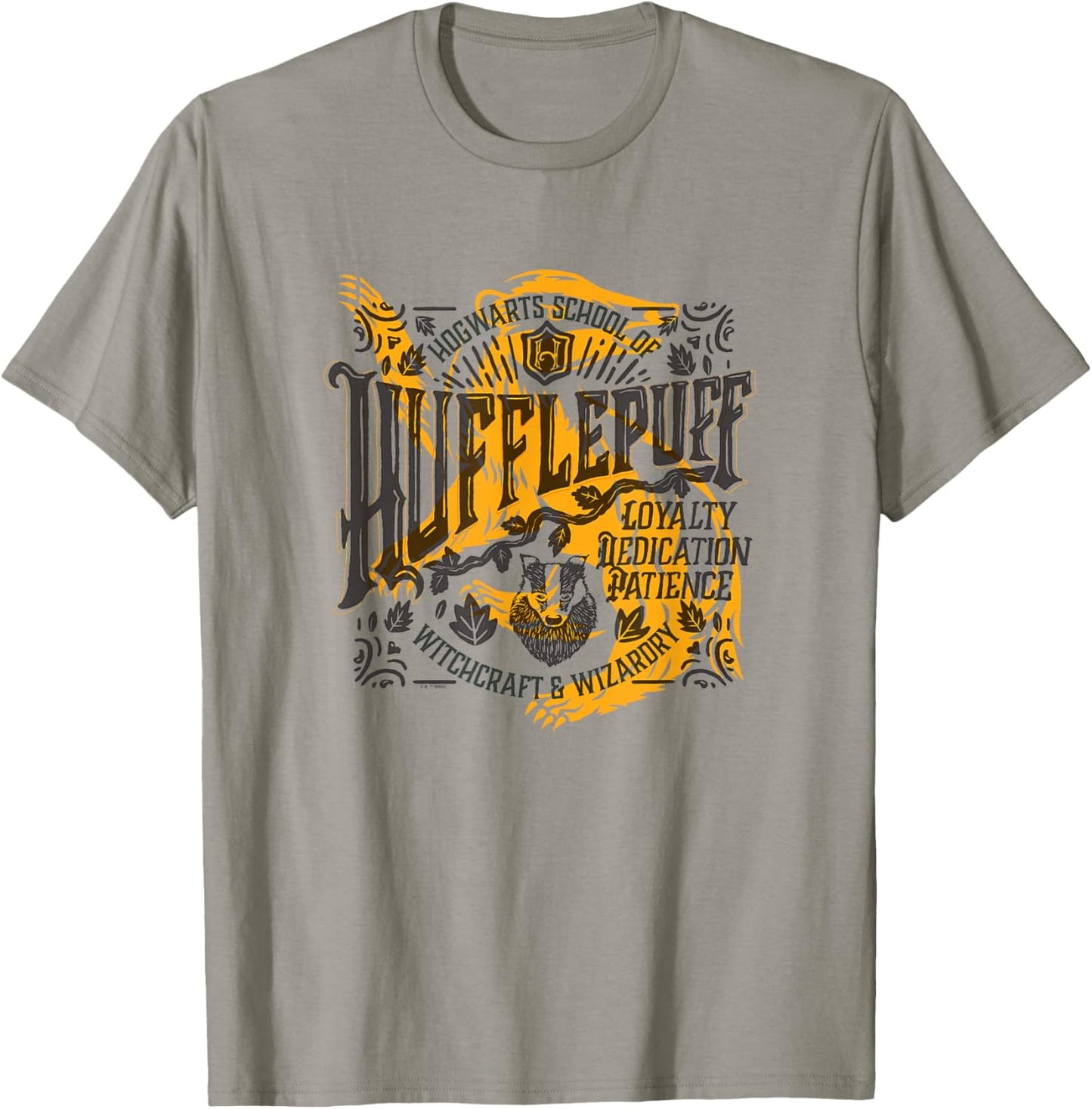 Harry Potter House of Hufflepuff Loyalty Dedication Patience T-Shirt - T-Shirt | Sand