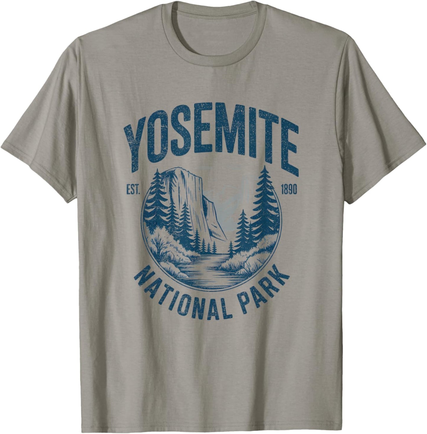 Vintage Yosemite National Park USA Mountans Hiking Camping T-Shirt - T-Shirt | Sand