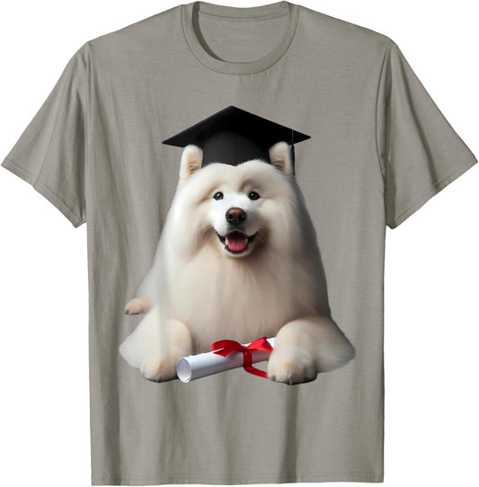 Samoyed Dog Graduation Cap Training School Graduate Owner Men Women Kids T-Shirt - T-Shirt | Sand