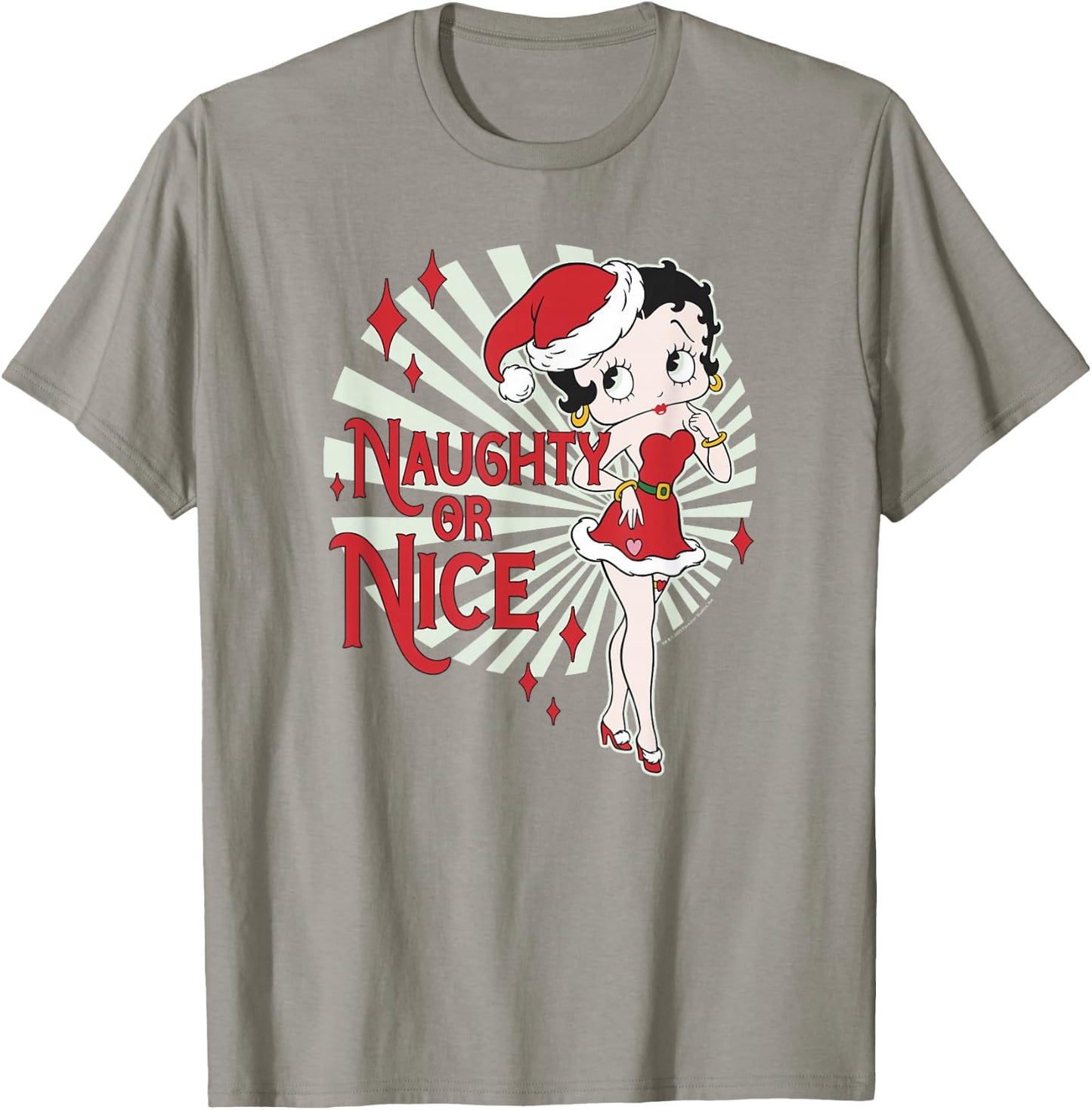 Betty Boop Christmas Naughty Or Nice Santa Betty T-Shirt - T-Shirt | Sand