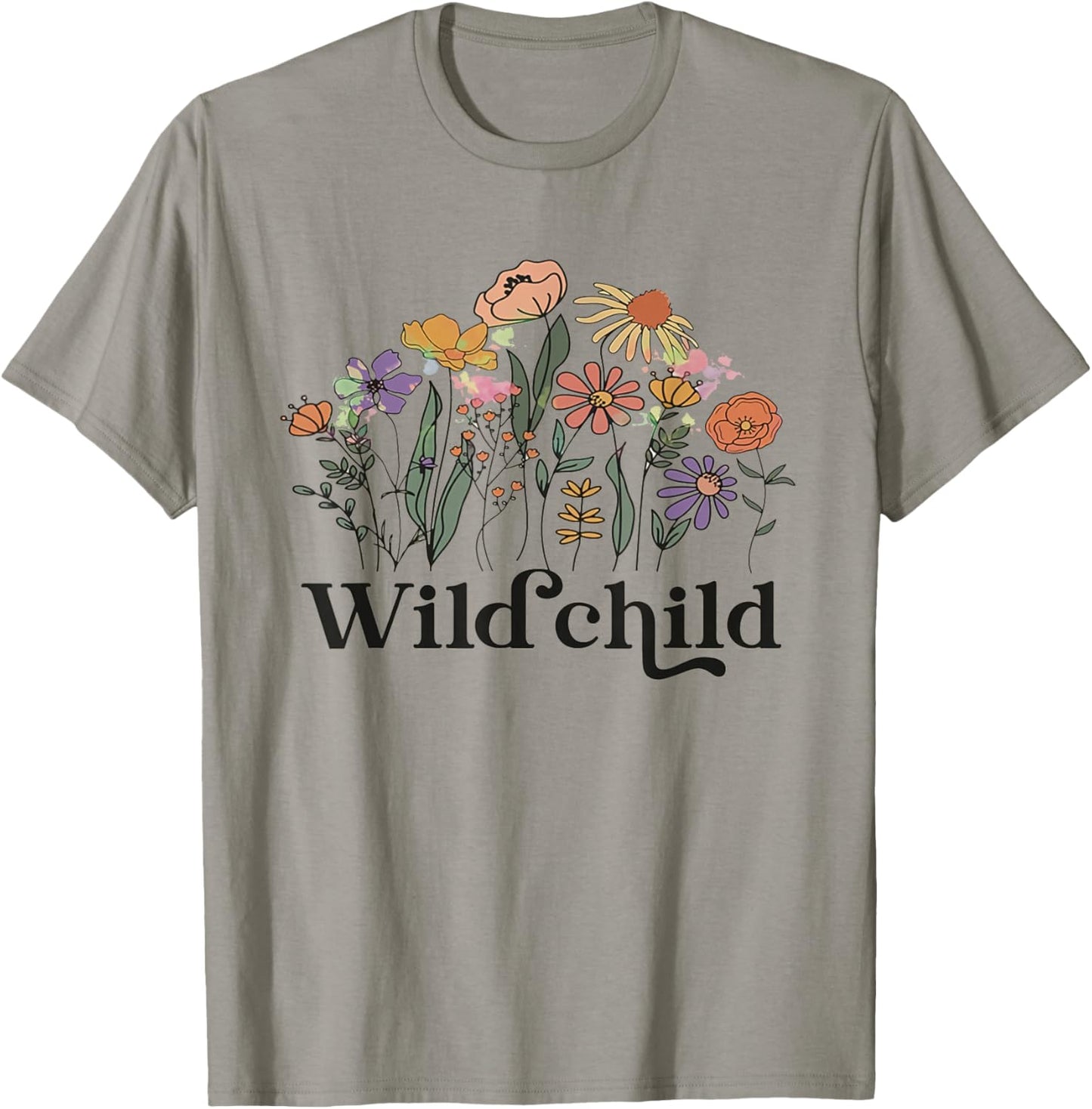 Wild Child Wildflowers Kids Retro Girls Boys Toddler Kids T-Shirt - T-Shirt | Sand