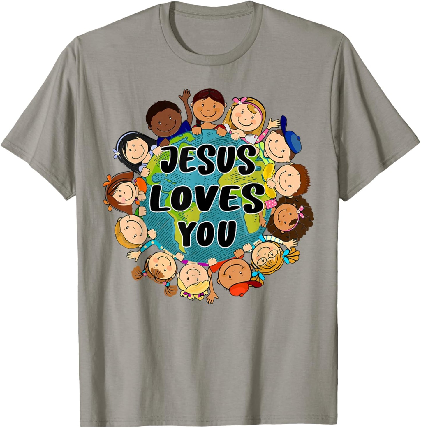 Christian Faith Jesus Loves You Boys Women Kids Girls T-Shirt - T-Shirt | Sand