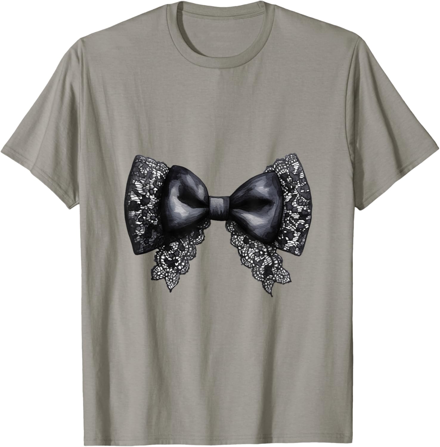 Black Lace Bow Design Girly T-Shirt - T-Shirt | Sand