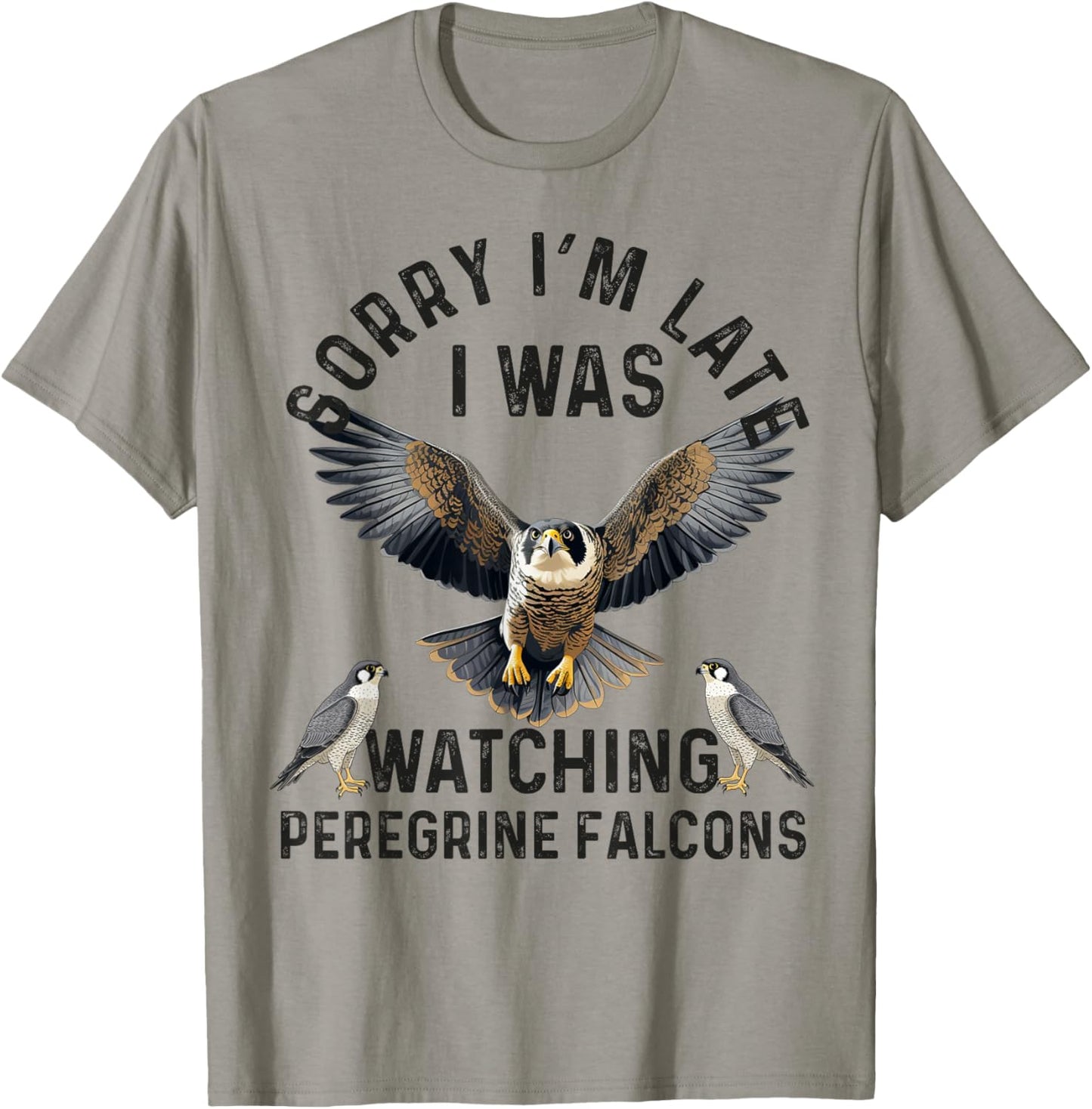 Peregrine Falcon Men Women Falconer Falconry BirdWatching T-Shirt - T-Shirt | Sand