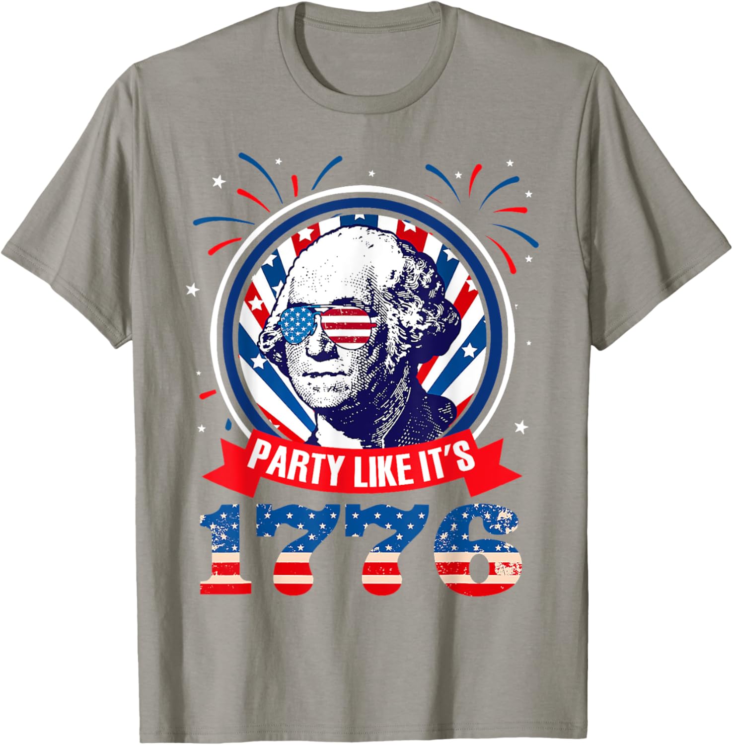 Funny Party Like It Is 1776 4th of July George Washington Men T-Shirt - T-Shirt | Sand
