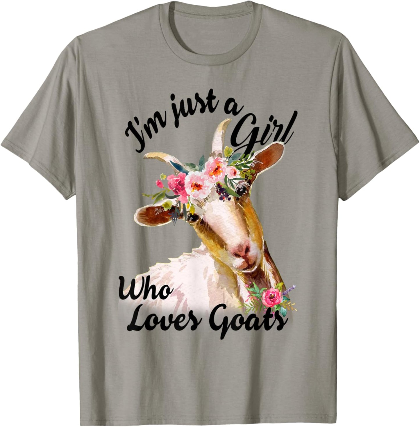 I'm Just A Girl Who Loves Goats Cute Goats Lovers Famers T-Shirt - T-Shirt | Sand