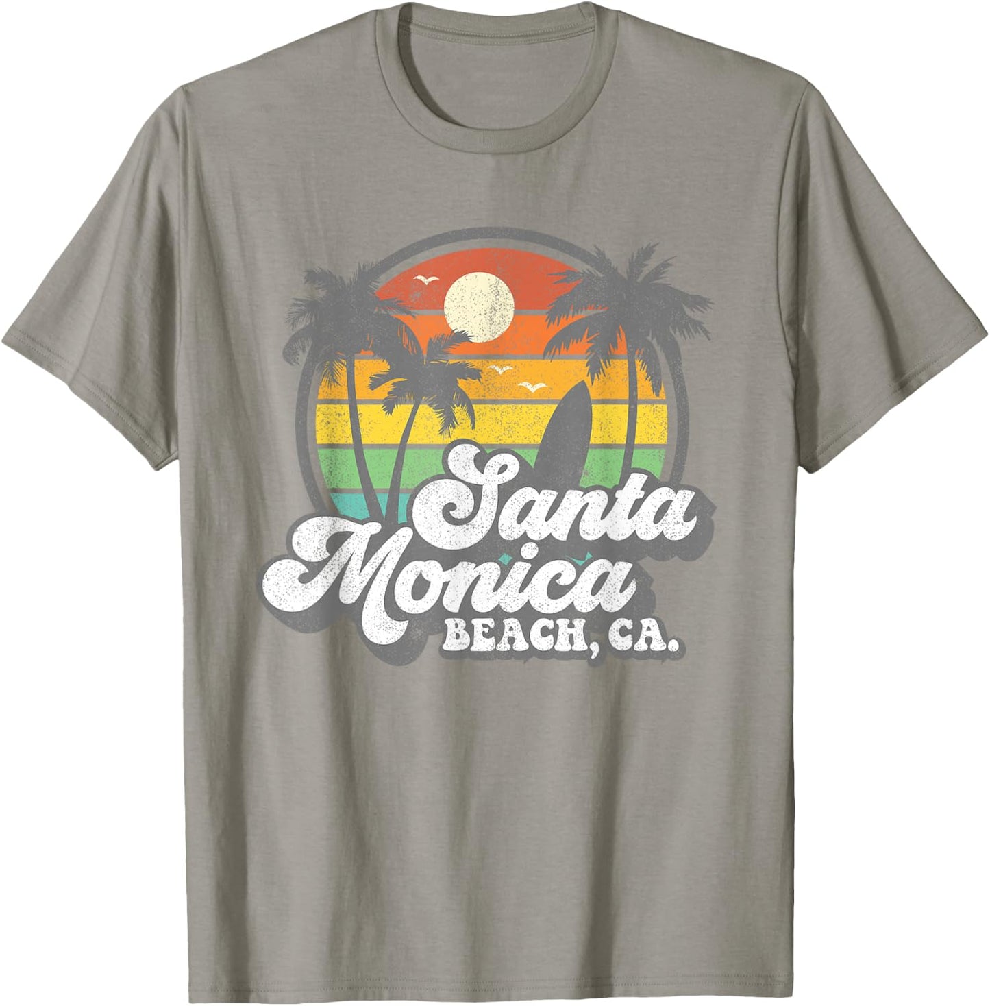 Vintage Santa Monica Beach California Surf Surfing 70's Gift T-Shirt - T-Shirt | Sand