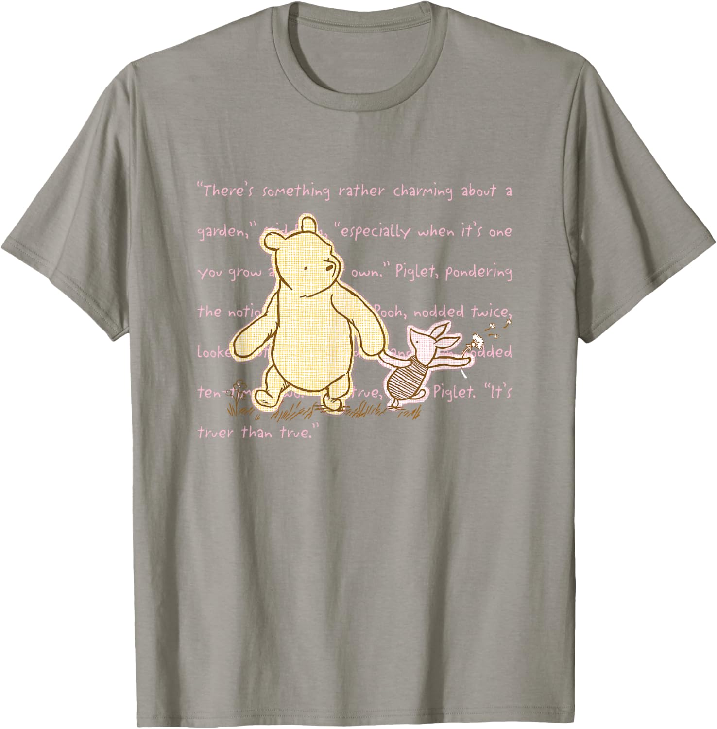 Disney Winnie The Pooh and Piglet Quote Cute Big Chest Logo T-Shirt - T-Shirt | Sand