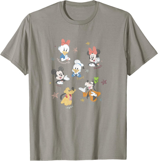 Disney Mickey And Friends Cute Vintage Character Icons T-Shirt - T-Shirt | Sand