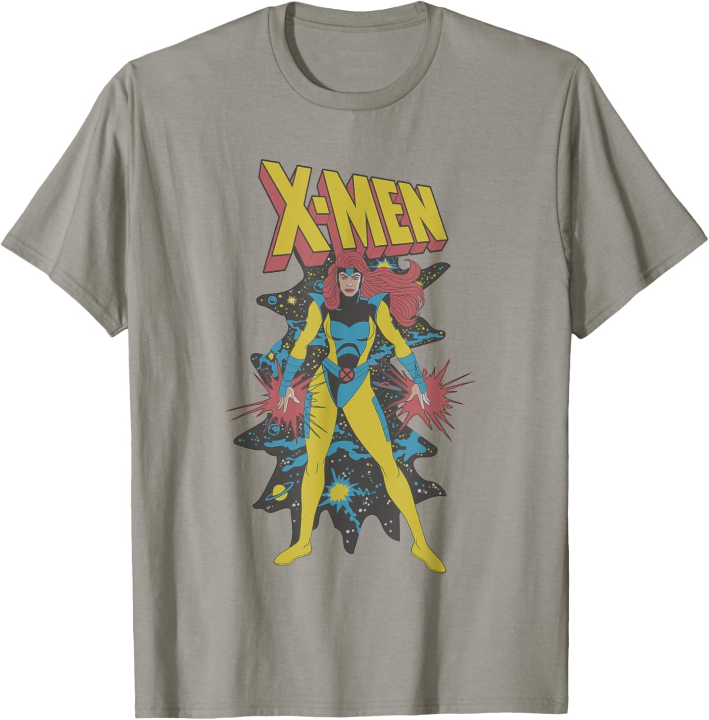 Marvel X-Men 90's TV Show Jean Grey Vintage Space Poster T-Shirt - T-Shirt | Sand