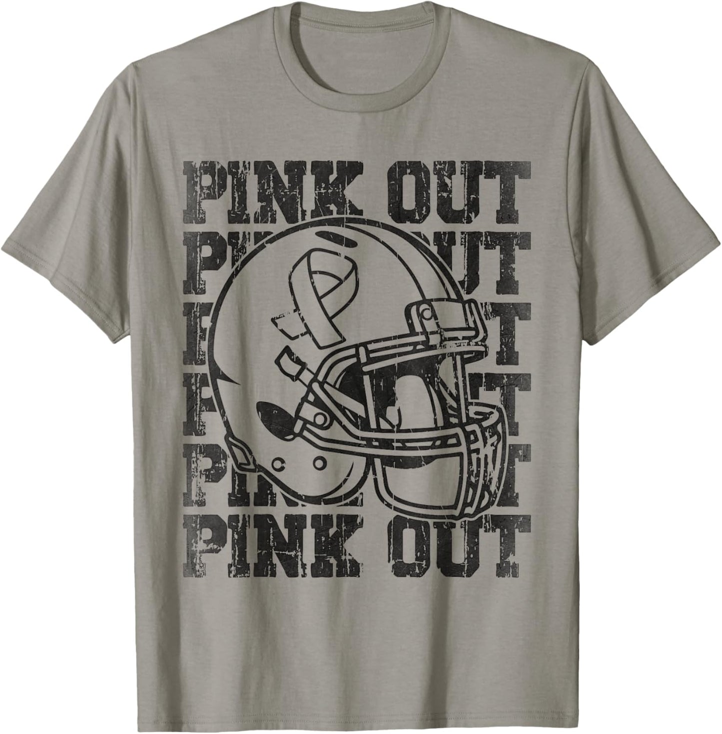 Pink Out Breast Cancer Awareness Football Mom Girls T-Shirt - T-Shirt | Sand