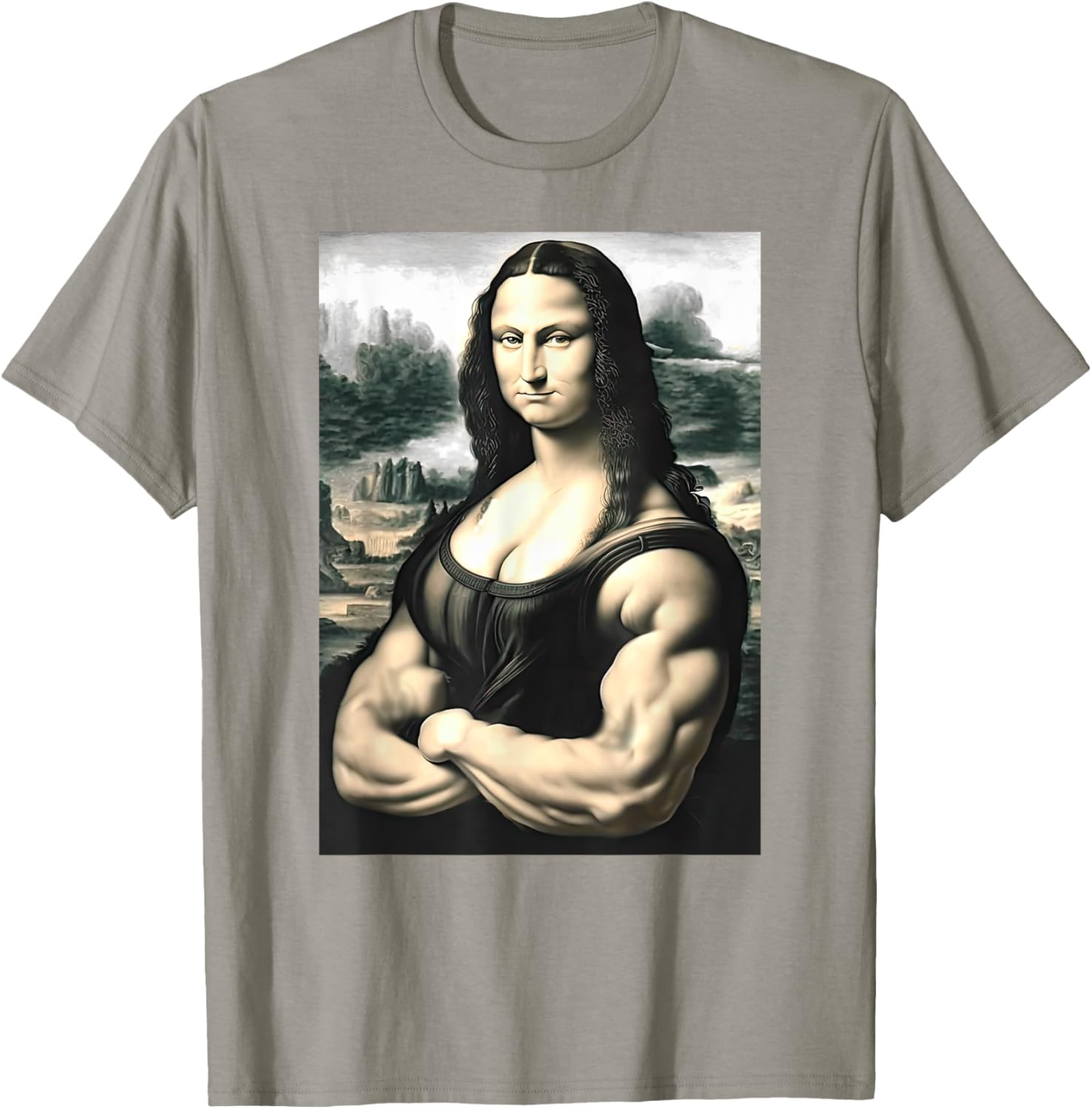 Mona Lisa Bodybuilding Parody Leonardo Da Vinci Men woman T-Shirt - T-Shirt | Sand