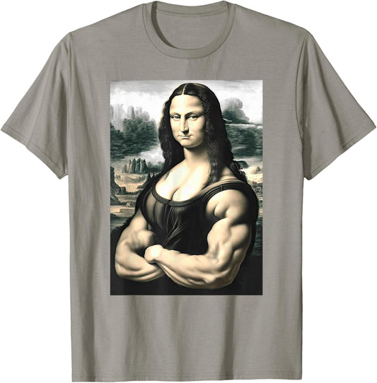 Mona Lisa Bodybuilding Parody Leonardo Da Vinci Men woman T-Shirt - T-Shirt | Sand