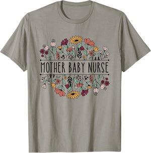 Mother Baby Nurse Postpartum Mom Baby Nursing Graduation T-Shirt - T-Shirt | Sand