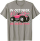 Boys Breast Cancer In October We Wear Pink Monster truck T-Shirt - T-Shirt | Sand