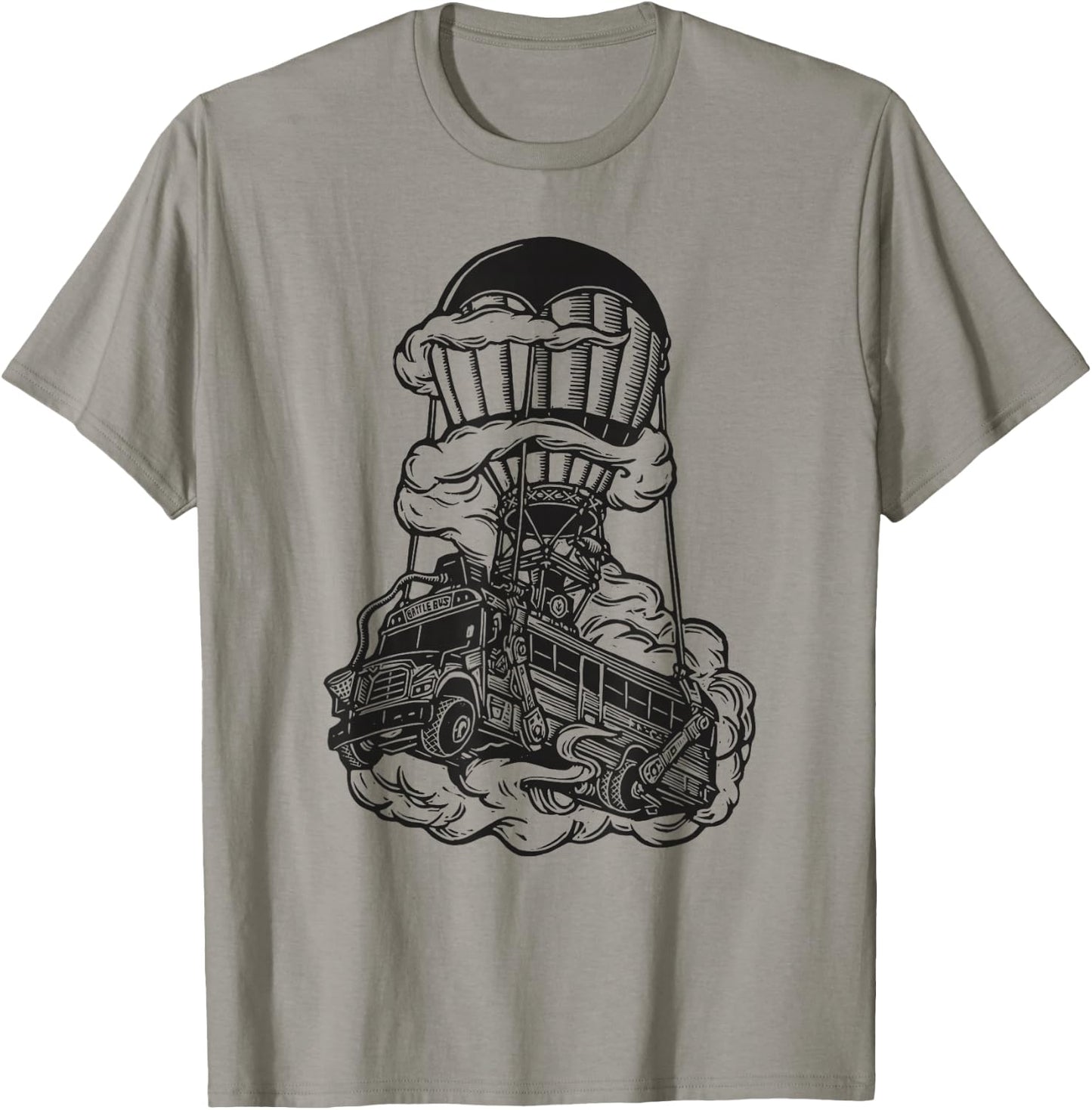 Fortnite Battle Bus Flying Line Art T-Shirt - T-Shirt | Sand