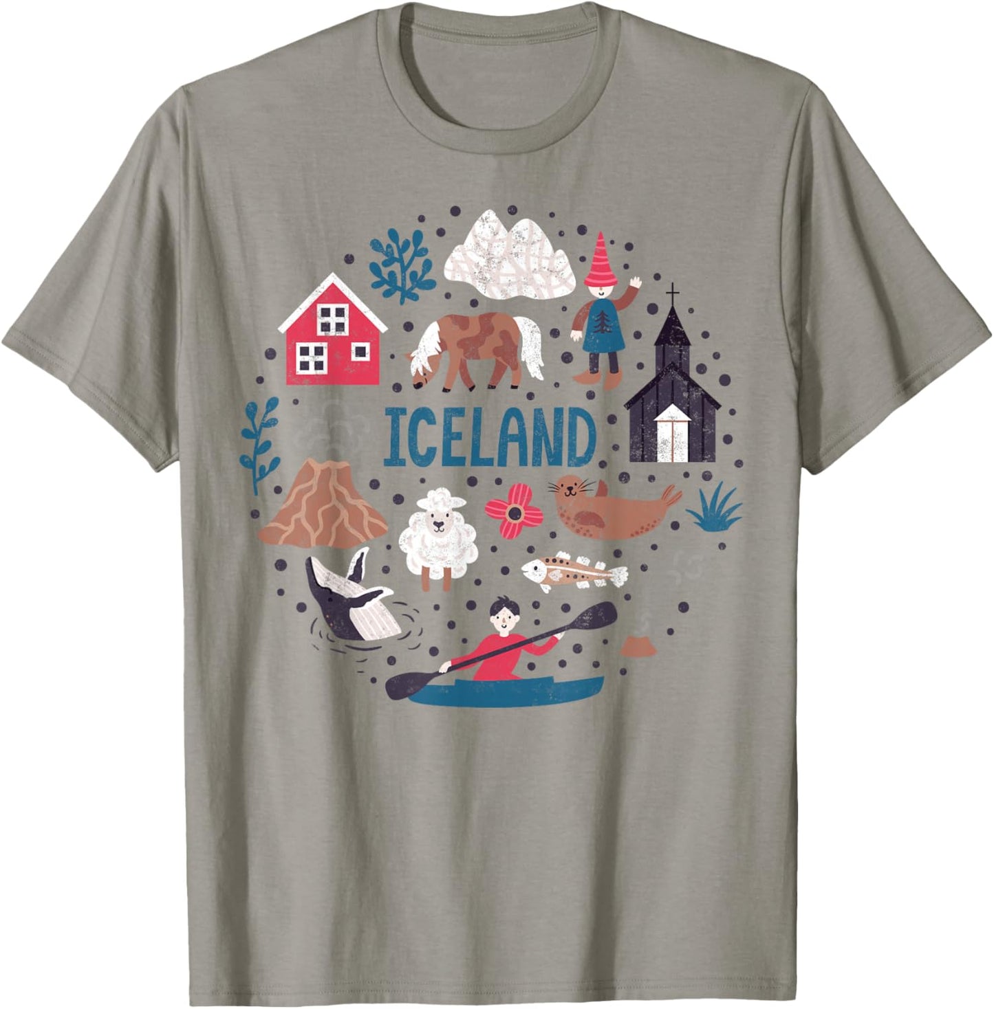 Travel Europe Iceland Reykjavik Family Vacation Souvenir , Small T-Shirt - T-Shirt | Sand