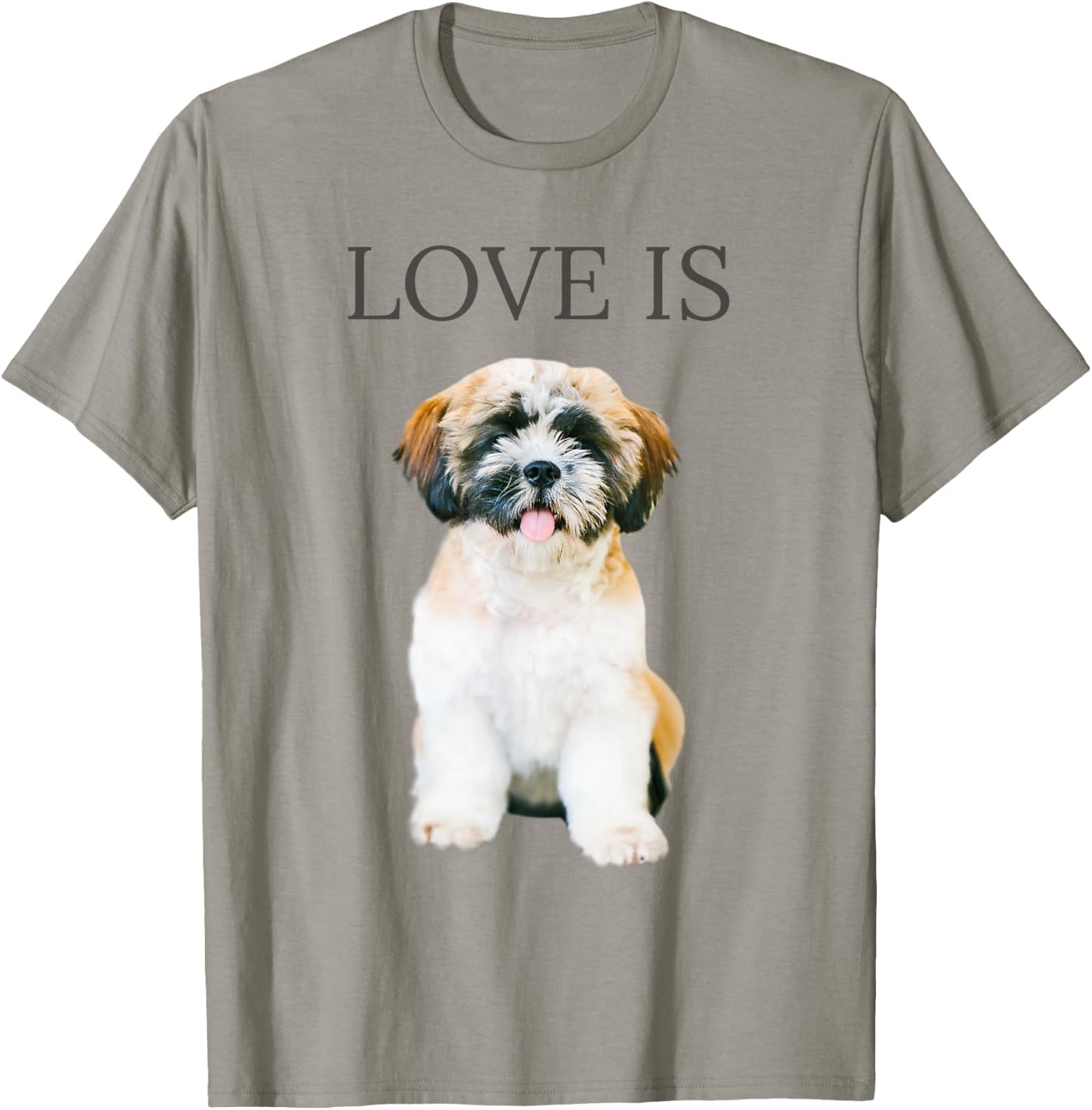 Shih Tzu Shirt Women Men Kids Love Dog Mom Dad Pet Puppy T-Shirt - T-Shirt | Sand