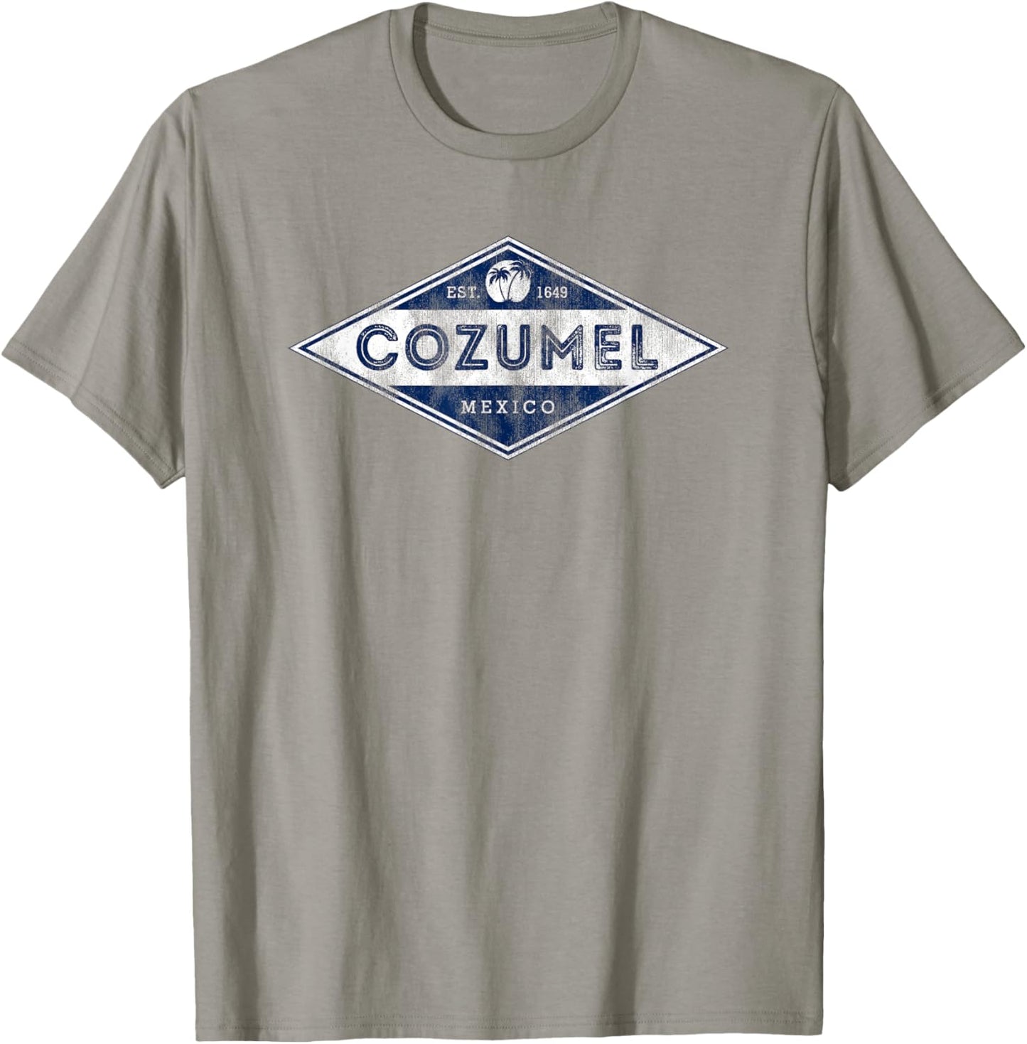 Cozumel Mexico Throwback Badge Cruise Souvenir T-Shirt - T-Shirt | Sand