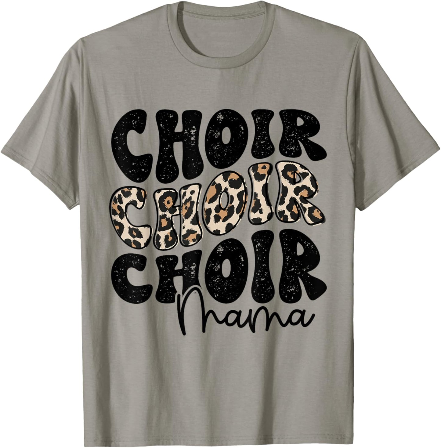 Choir Mama Leopard Proud Choir Mom Musical Marching Band T-Shirt - T-Shirt | Sand