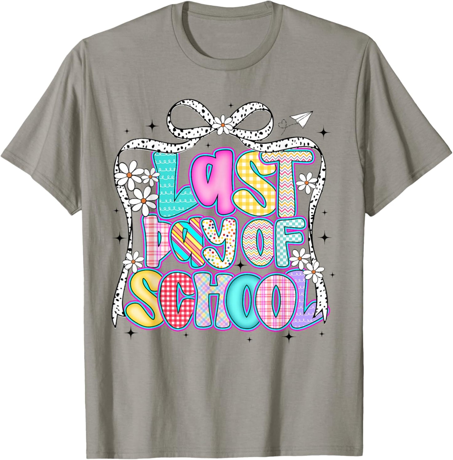 Happy Last Day of School Graduation Girls Teacher Coquette T-Shirt - T-Shirt | Sand
