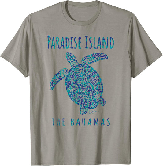 JCombs: Paradise Island, The Bahamas, Sea Turtle, Beach T-Shirt - T-Shirt | Sand