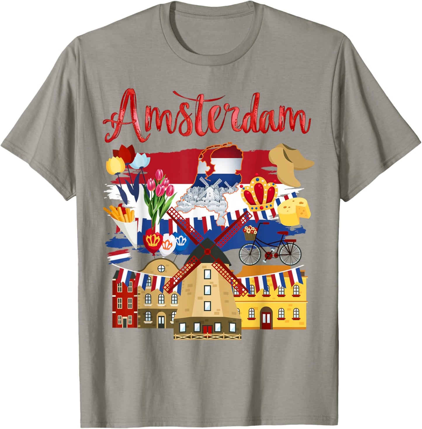 Amsterdam Outfit Idea For Kids & Holland Netherlands Flag T-Shirt - T-Shirt | Sand