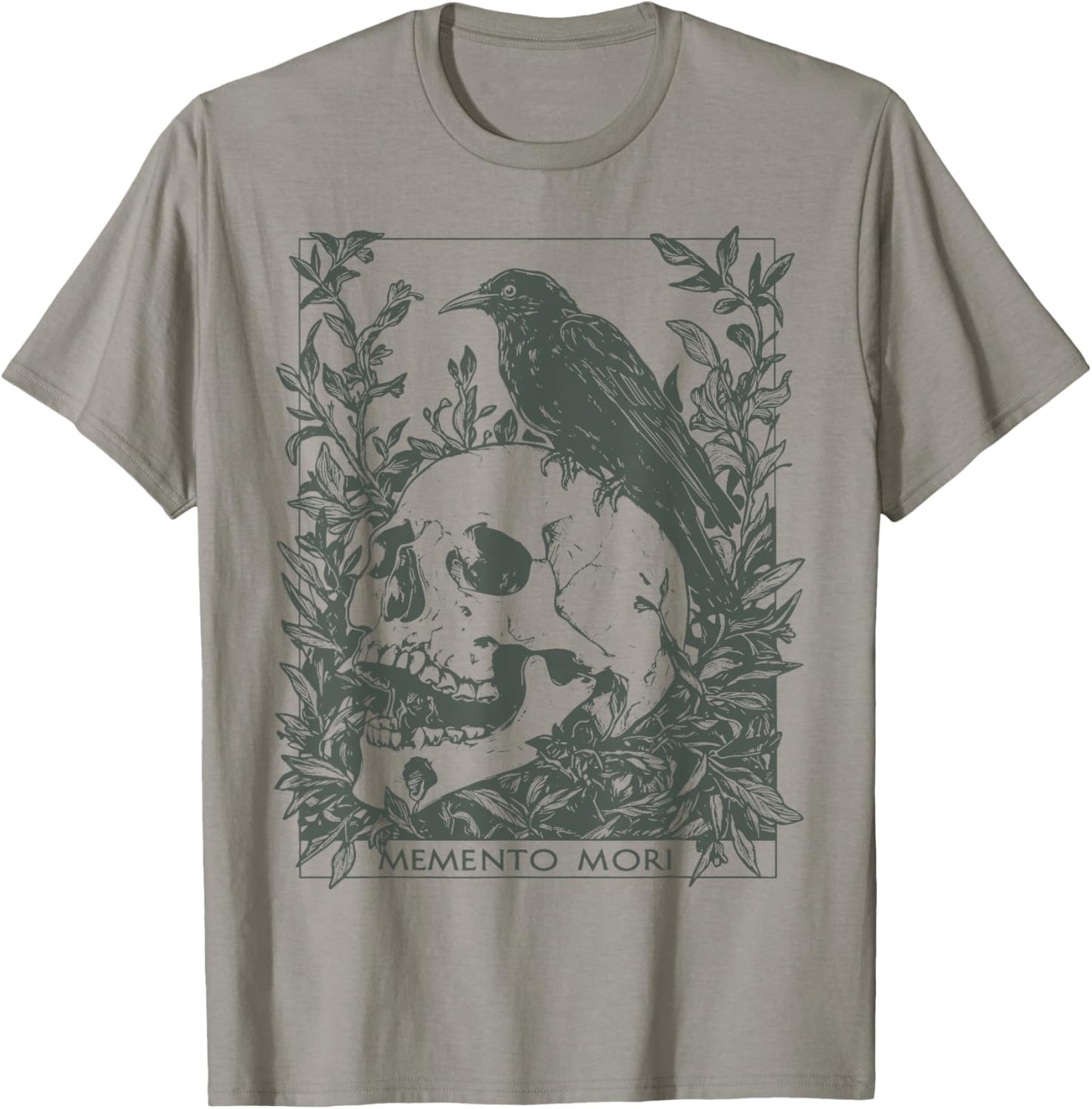Memento Mori Vanitas Goth Gothic Dark Academia Occult Skull T-Shirt - T-Shirt | Sand