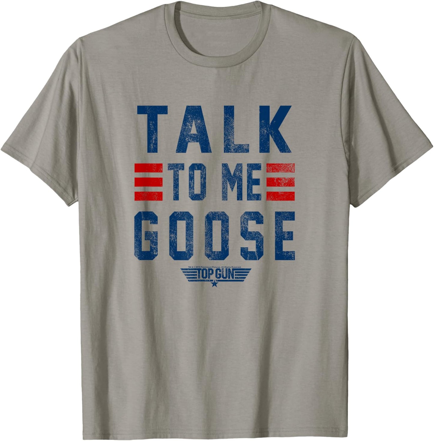 Top Gun Talk To Me Goose Distressed Text,Short Sleeve T-Shirt - T-Shirt | Sand