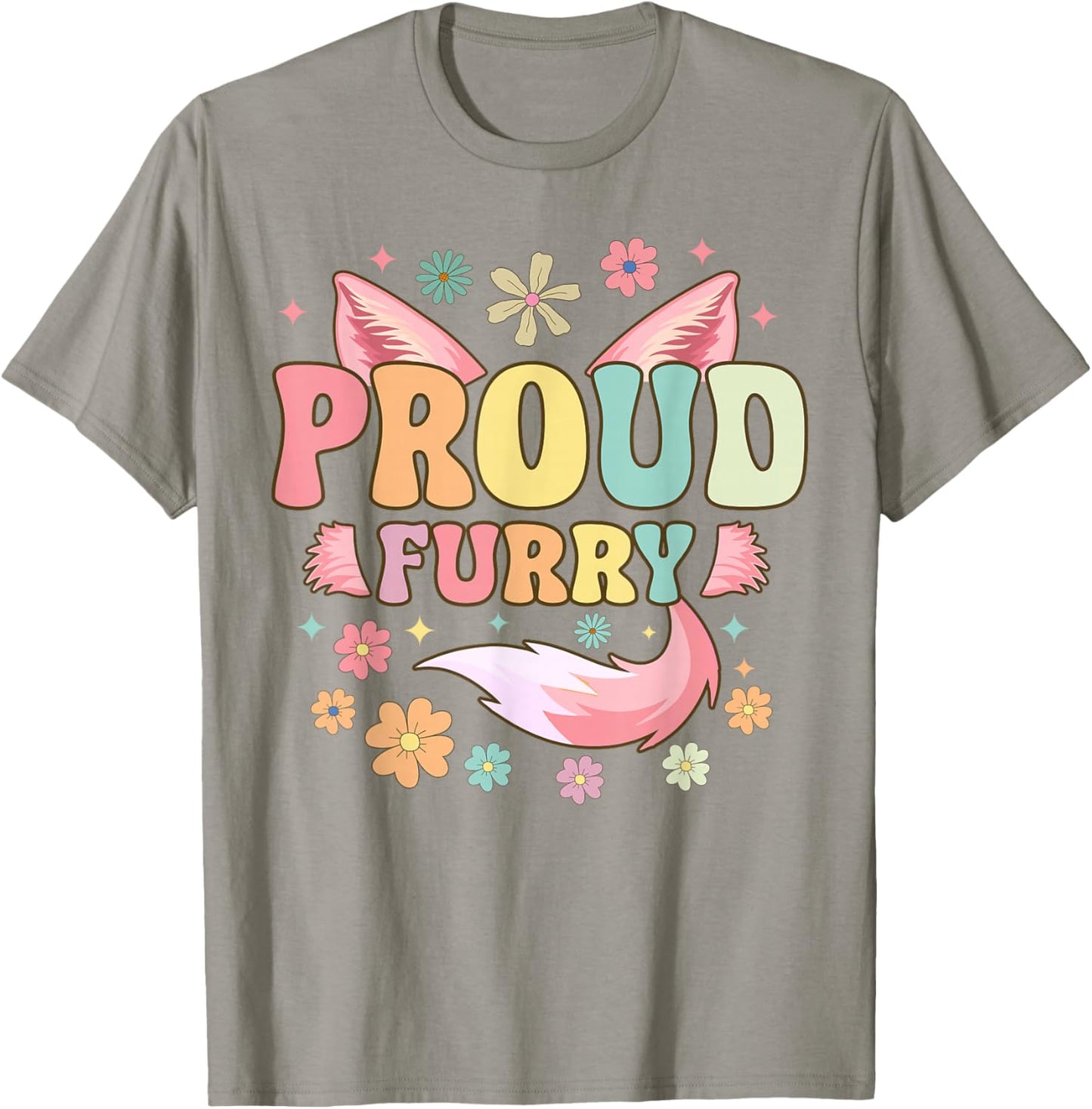 Proud Furry Groovy Furry Fandom Fursuit Fox T-Shirt - T-Shirt | Sand