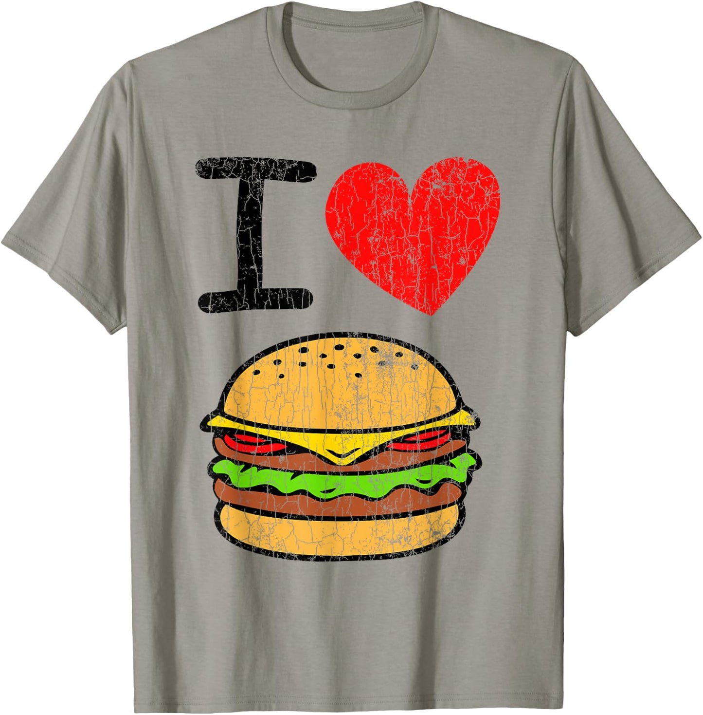 I Love Burgers Funny Hamburger Cheeseburger Graphic T-Shirt - T-Shirt | Sand