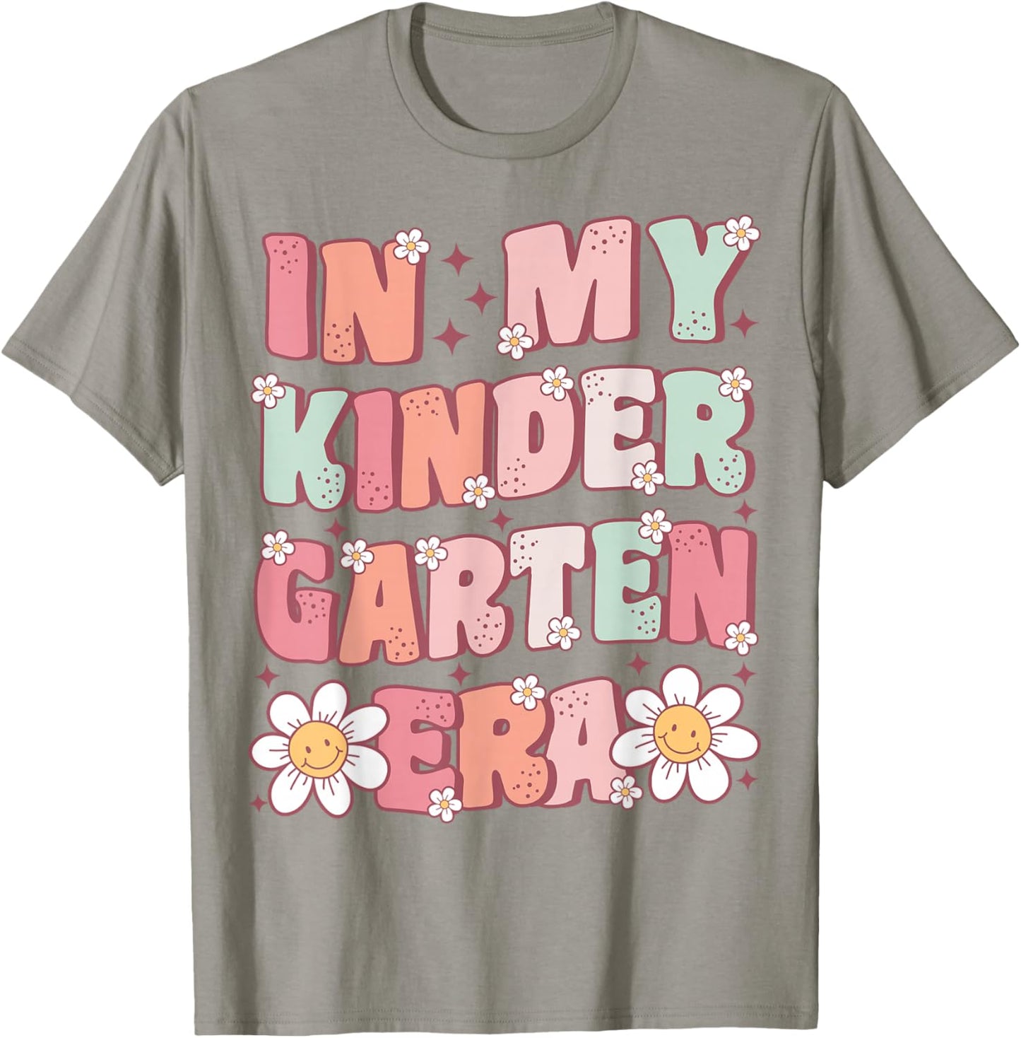 in My Kindergarten Era Groovy Kindergarten Back to School T-Shirt - T-Shirt | Sand