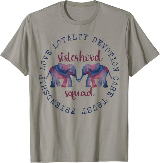 Elephant Friendship Sisterhood Squad Tribe Crew Friend Group T-Shirt - T-Shirt | Sand