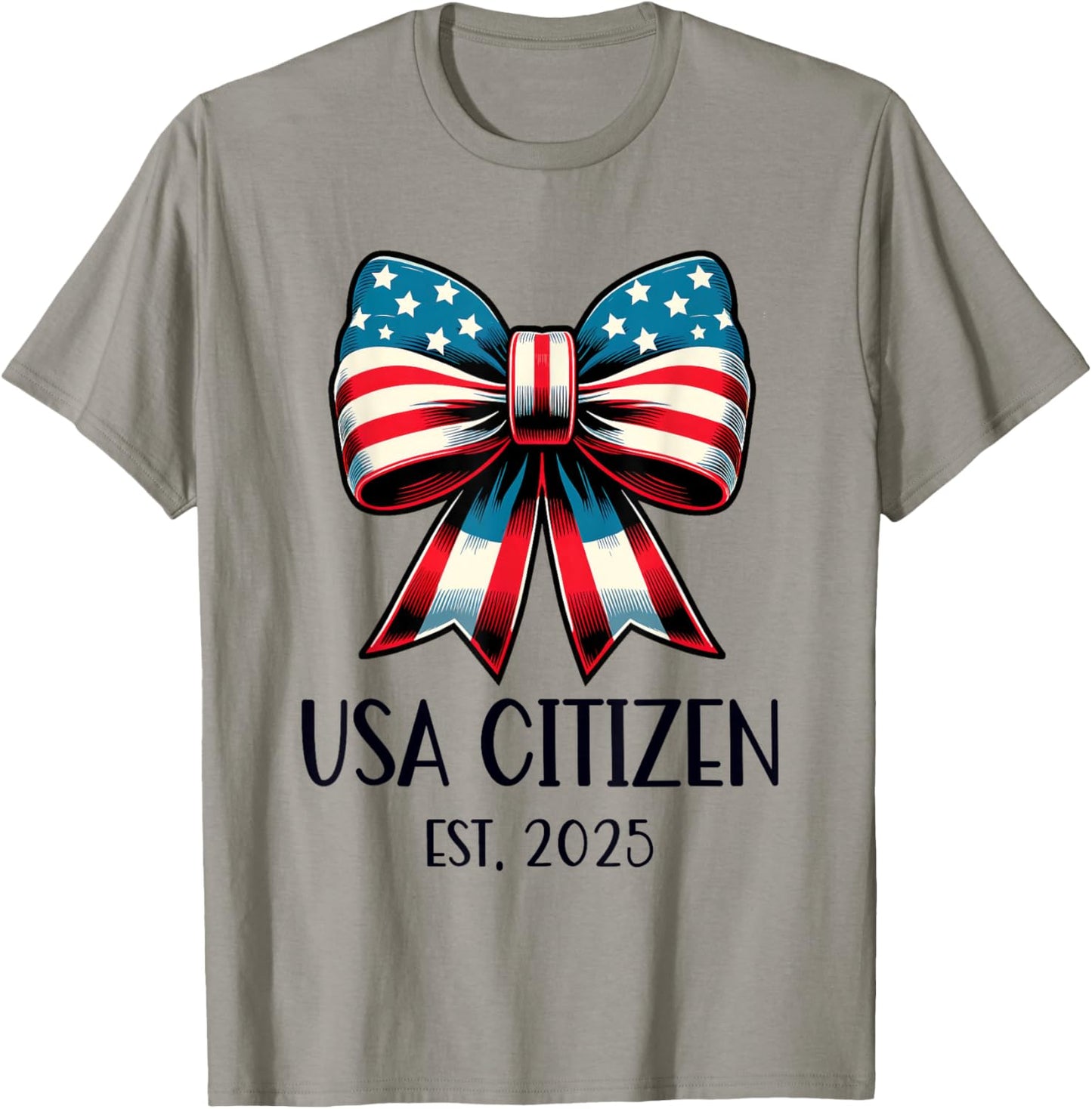 US Citizen Est 2025 New Citizenship American USA Girl 2025 T-Shirt - T-Shirt | Sand