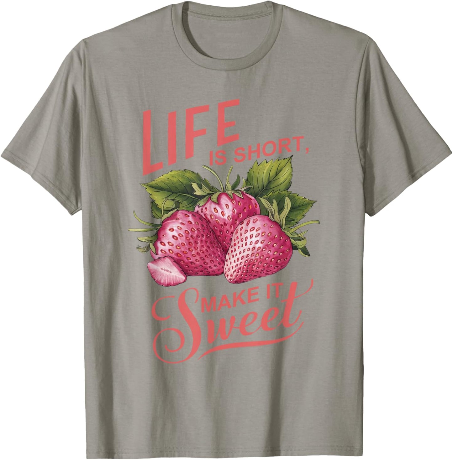 Summer Flower Botanical Strawberry Wildflower T-Shirt - T-Shirt | Sand
