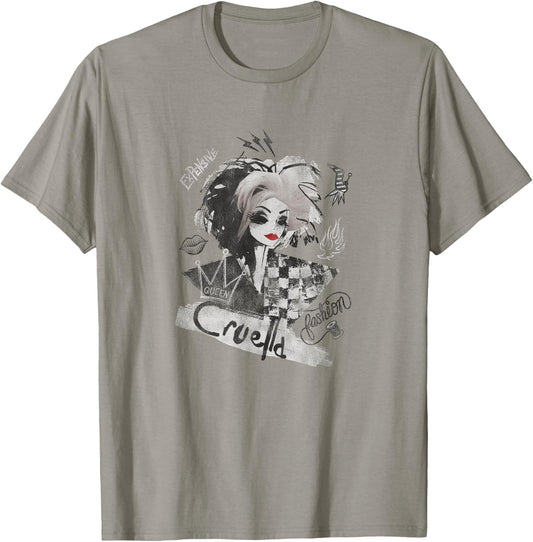 Disney Cruella Artsy Collage Small T-Shirt - T-Shirt | Sand