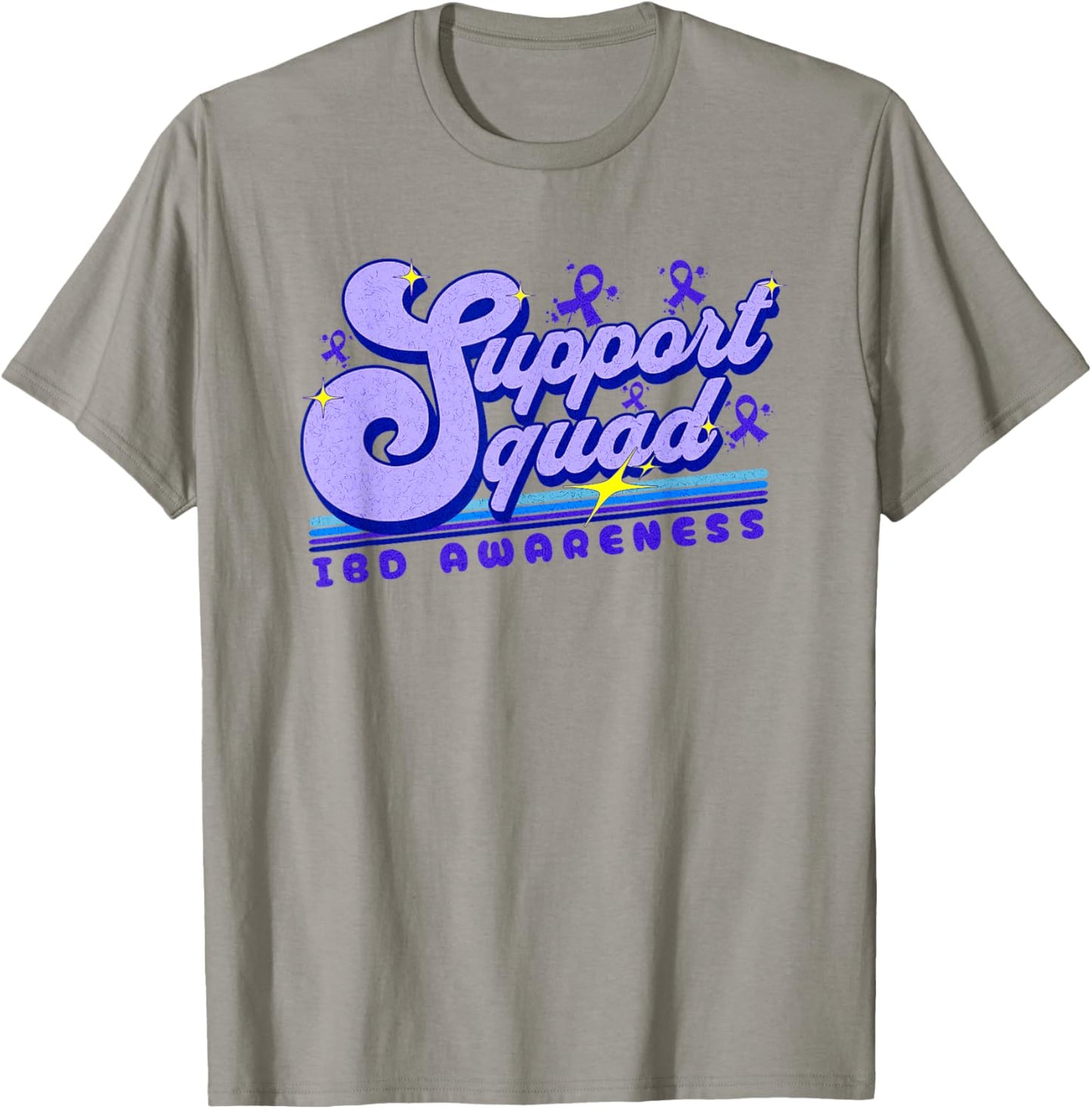 Inflammatory Bowel Disease Support Squad Awareness Ribbon T-Shirt - T-Shirt | Sand
