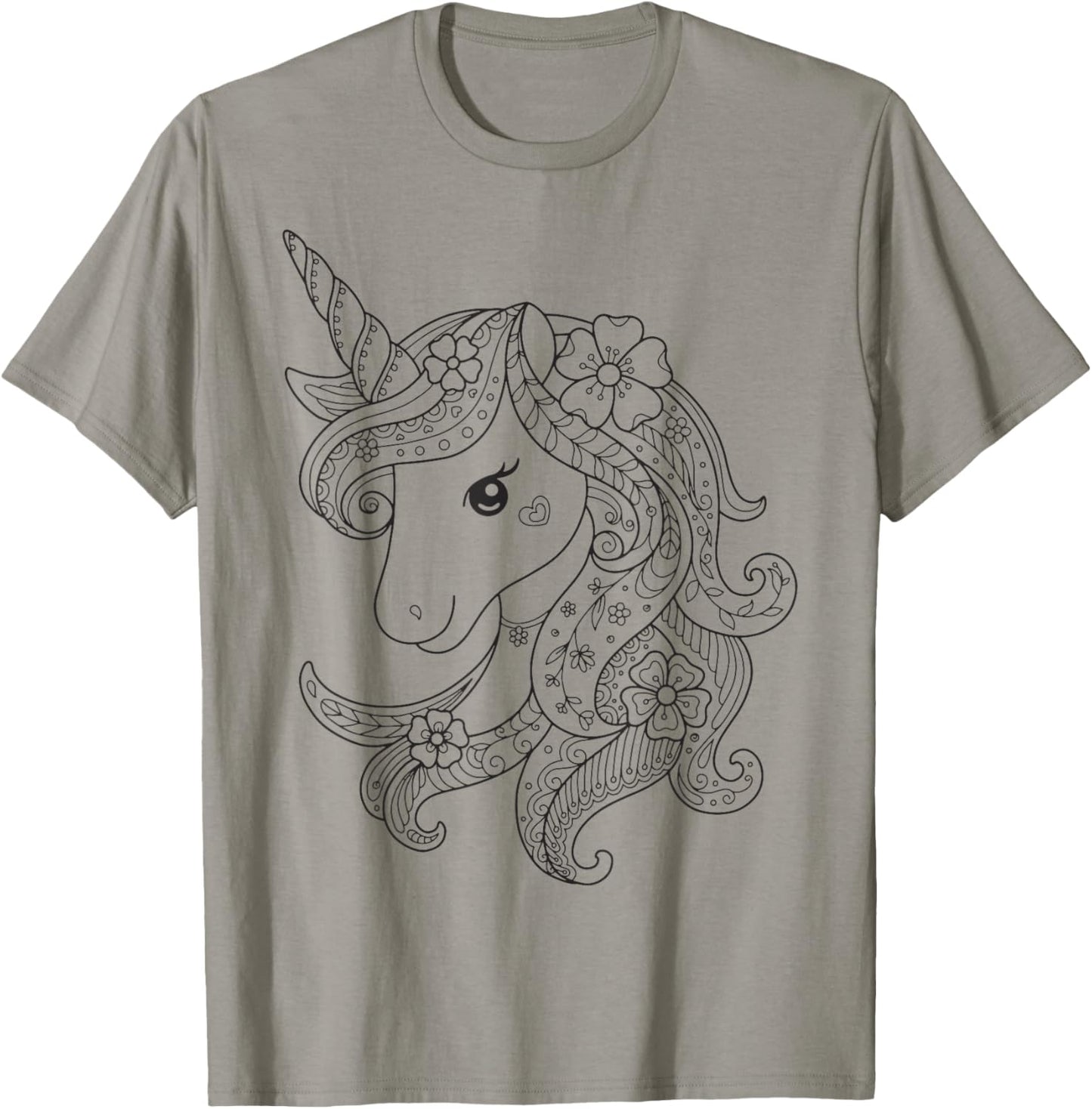 Unicorn to paint and color T-Shirt - T-Shirt | Sand