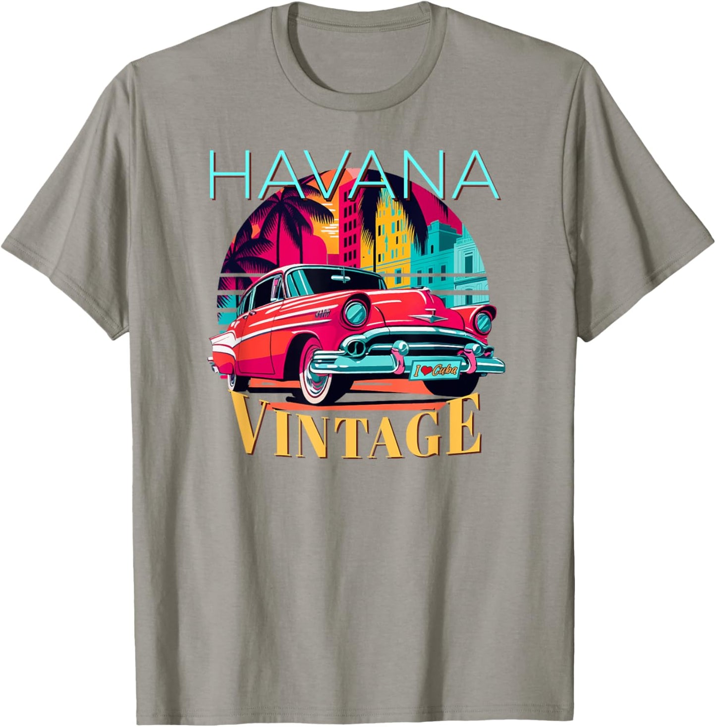 Havana Miami Spanish Cuban Flag Habana Vieja Retro Cuba T-Shirt - T-Shirt | Sand