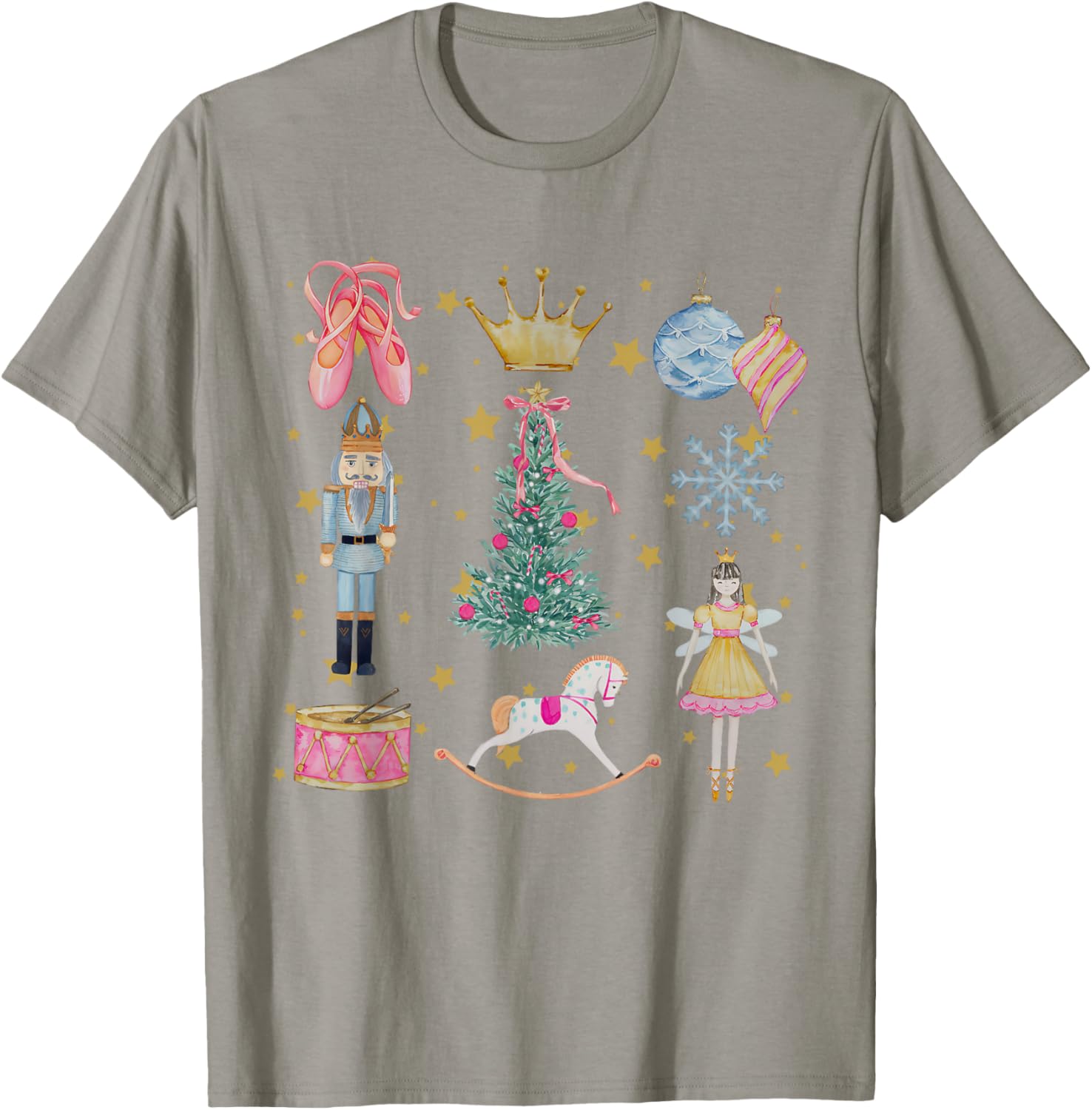 Nutcracker Coquette Christmas Sugar Plum Fairy Holiday Party T-Shirt - T-Shirt | Sand