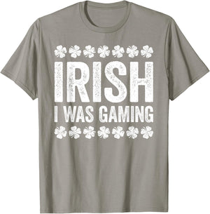 Irish I Was Gaming Shirt Men Kids Youth Boys St Patricks Day T-Shirt - T-Shirt | Sand