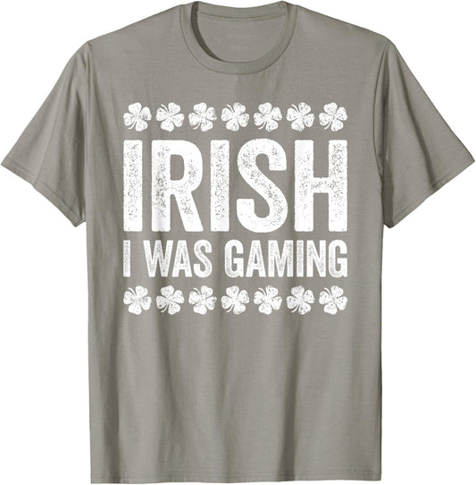 Irish I Was Gaming Shirt Men Kids Youth Boys St Patricks Day T-Shirt - T-Shirt | Sand