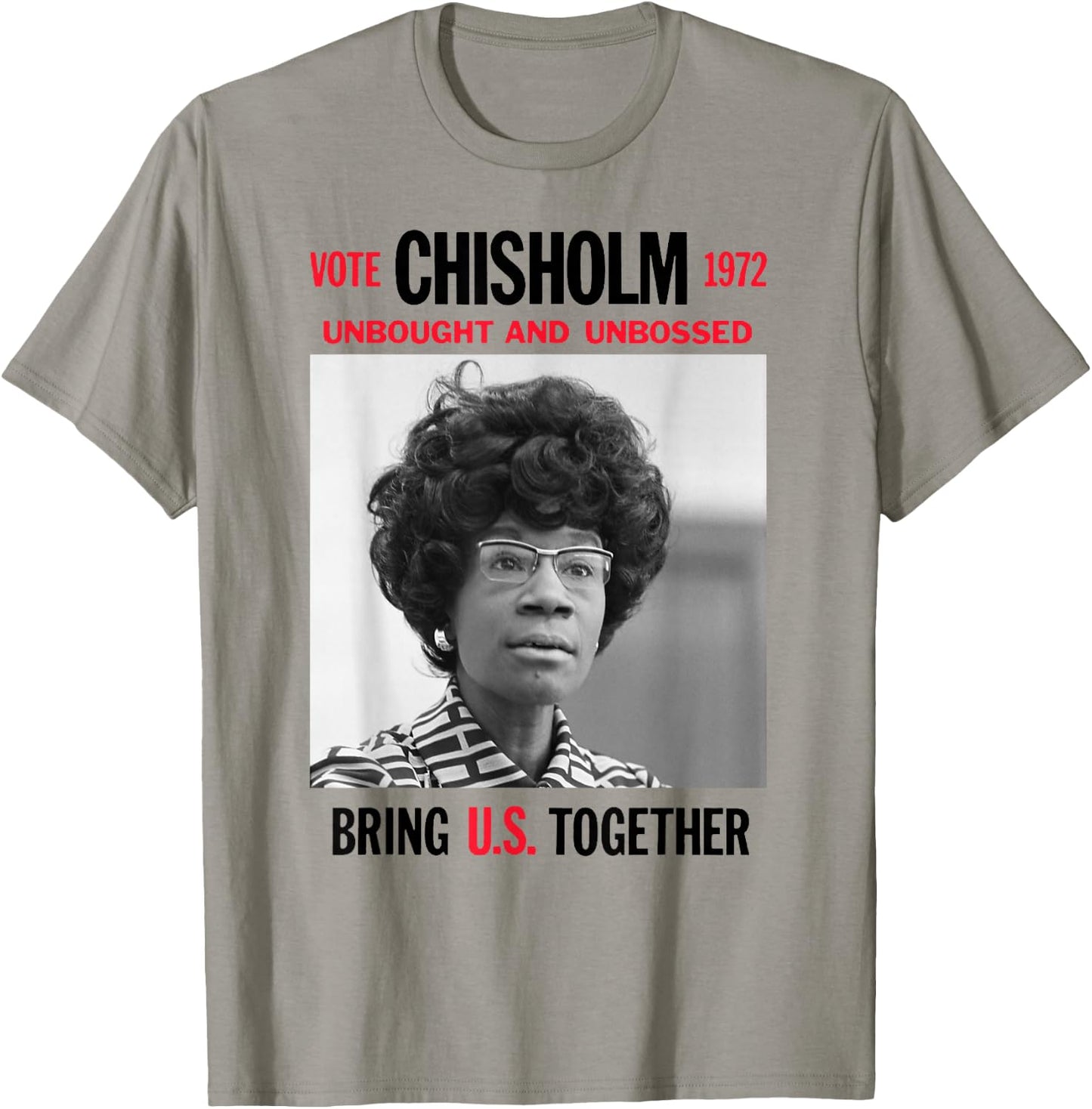 USA Black History Poster UNBOUGHT UNBOSSED Shirley Chisholm T-Shirt - T-Shirt | Sand